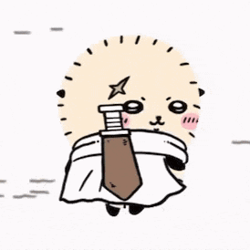 a cartoon drawing of a hedgehog with a bandage on its head holding a knife .