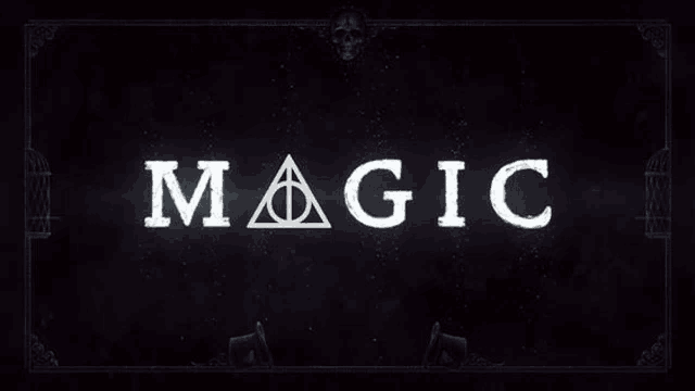 a black background with the word magic written in white letters