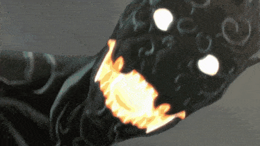 a drawing of a monster with a glowing mouth