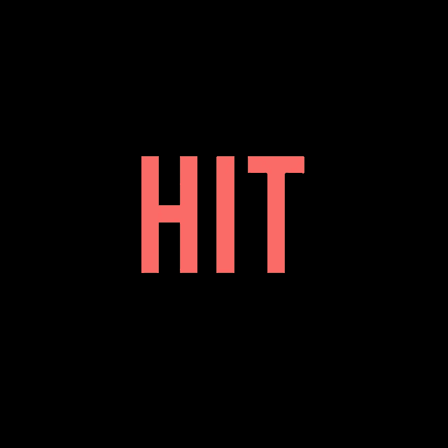 a black background with red letters that say hit