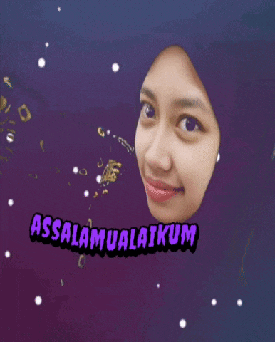 a purple background with a woman 's face and the words assalamualaikum on it