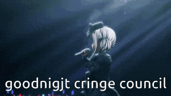 a cartoon character is giving a thumbs up with the words goodnight cringe council below him
