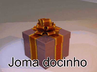 a gift box with a bow and the words joma docinho on it