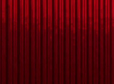 a red curtain with a sign that says hey ash