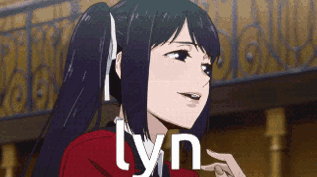 a girl with pigtails and the name lyn on her face