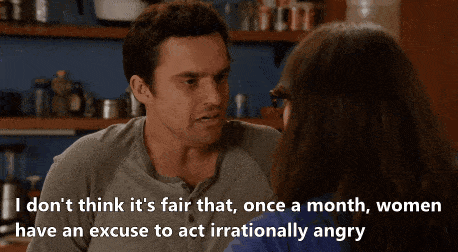 a man talking to a woman with the words i don 't think it 's fair that