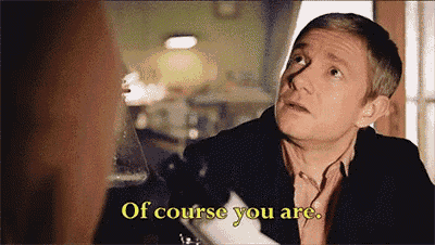a man is talking to another man and says of course you are