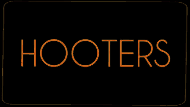 a sign that says hooters on it in orange