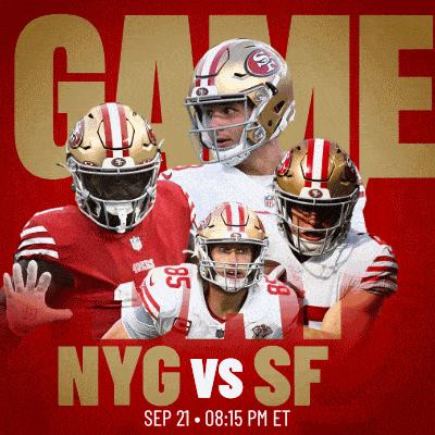 a poster for nyg vs sf on september 21