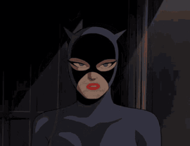 a cartoon drawing of a woman in a batman costume