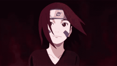 a close up of a cartoon character wearing a headband with a leaf on it .