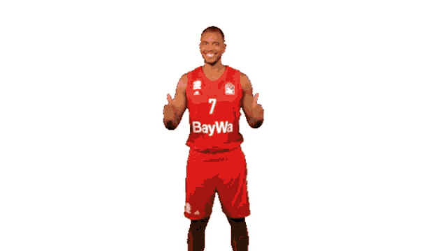 a basketball player wearing a jersey that says baywa on it