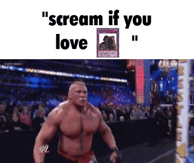 a meme of a wrestling match with the words " scream if you love "