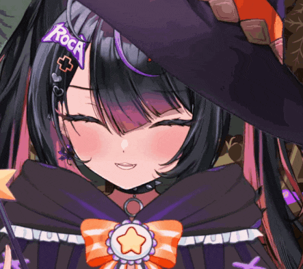 a close up of a girl wearing a witch hat with the word roca on her hair
