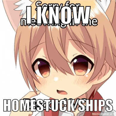 a picture of a cat with a caption that says i know the homestuckships