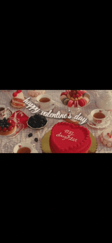 a valentine 's day greeting card with a cake that says my daughter