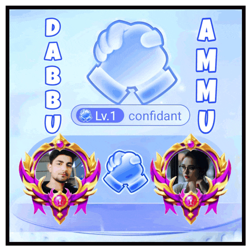 a picture of a man and a woman with the words dabbu lv.1 confident