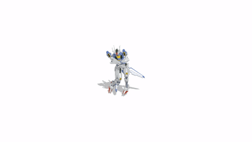 a 3d model of a robot with blue and yellow arms and legs