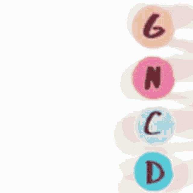 the letters py g n c and d are displayed on a white background