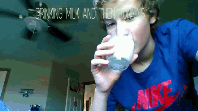 Drinking Milk And Running GIF - Drinking Milk And Running GIFs