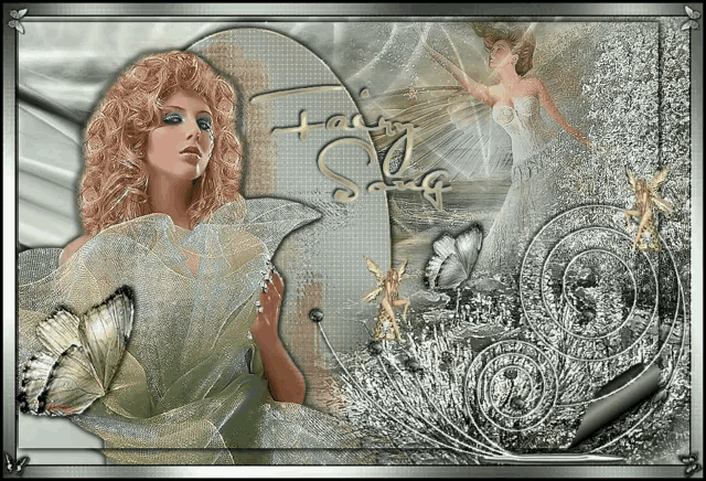 a picture of a woman in a white dress with the word fairy on the bottom right