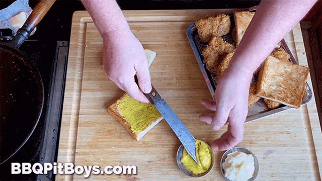 Spread Mustard Bbq Pit Boys GIF - Spread Mustard Bbq Pit Boys Making Sandwich GIFs