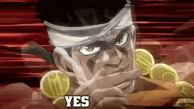 a man with a bandage on his head is holding a bunch of coins and says yes .