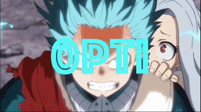 a cartoon character with the word opti written on it