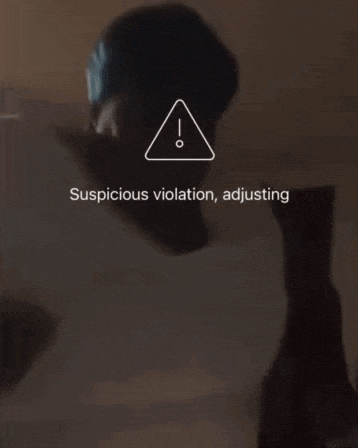 a suspicious violation is being adjusted on a screen