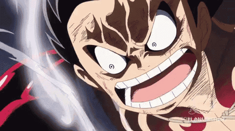 a close up of a cartoon character 's face with a big smile