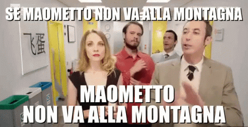 Maometto Montagna Andiamo Camera Cafe Fatto Paolo Bitta Detto Italiano GIF - Italian Saying Italian Tv Show GIFs