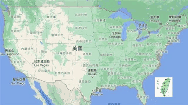 a map of the united states in chinese