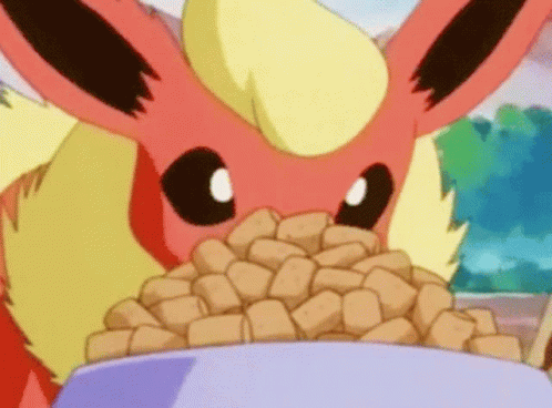 Flareon Pokémon Flareon GIF - Flareon Pokémon Flareon Eating Food GIFs