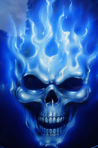 Skull Blue GIF - Skull Blue Flaming GIFs