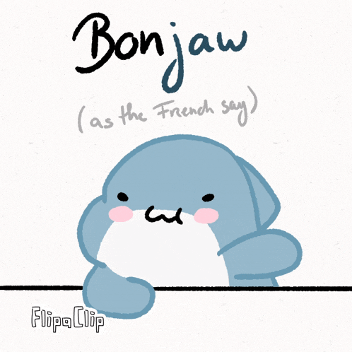 a drawing of a shark with the word bonjau written on it