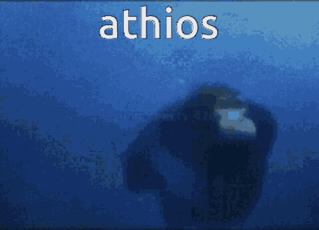 the word athios that is on a screen