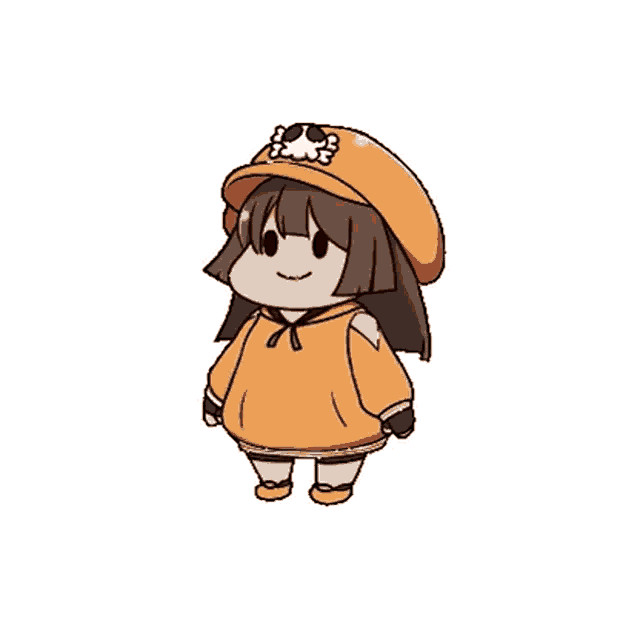 a cartoon girl wearing a hat and a hoodie .