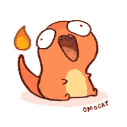 a cartoon drawing of a lizard with its mouth open and a flame coming out of its mouth .