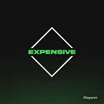 the word expensive is on a green background