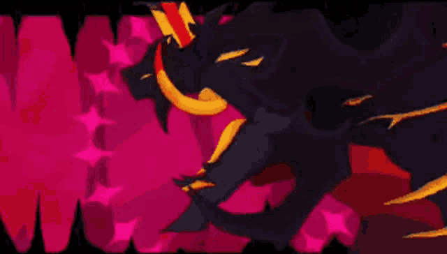 a cartoon drawing of a monster with horns and fire coming out of it 's mouth
