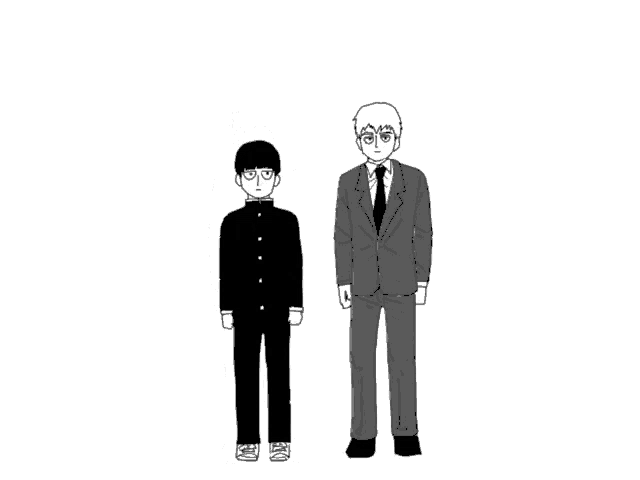 a man in a suit is holding an umbrella over another man