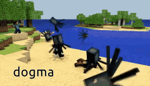 a screenshot of a video game with the word dogma on it