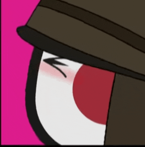 a cartoon drawing of a man with a hat on