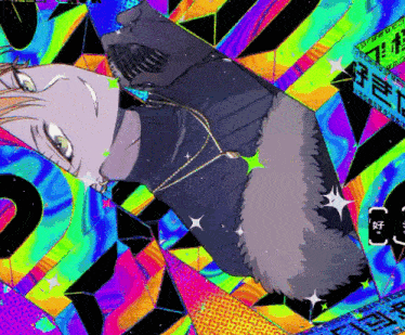 a colorful drawing of a person with the number 2 in the background