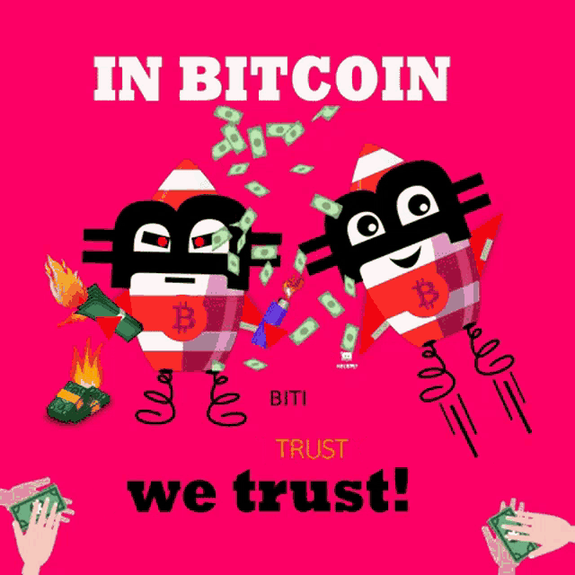 a poster that says in bitcoin and trust we trust