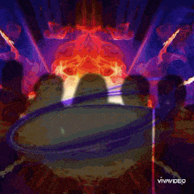 a colorful background with a purple circle in the middle and the words vivavideo at the bottom