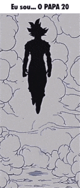 a black and white drawing of a cartoon character with the words eu sou o papa 20 below it