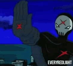 a cartoon character with a red star on his hand and the words everyredlight on the bottom