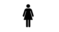 a black and white silhouette of a woman standing next to a wall .