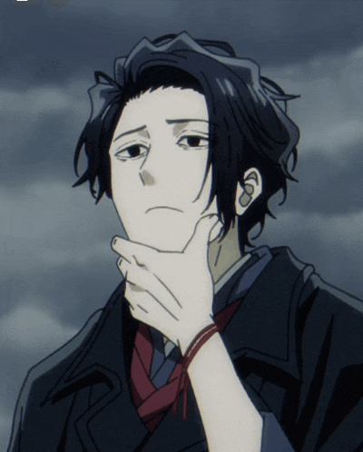 a drawing of a man with his hand on his face